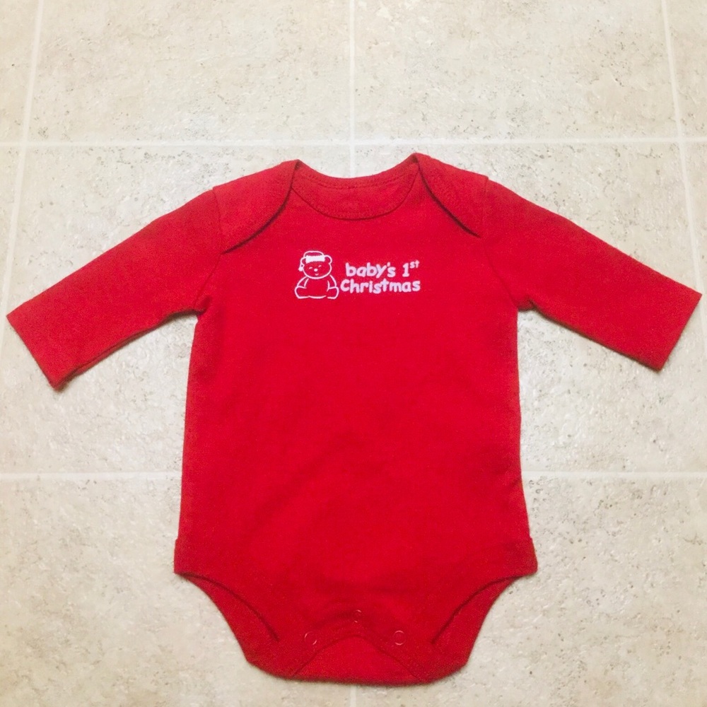“BABY’S FIRST CHRISTMAS” ONESIE